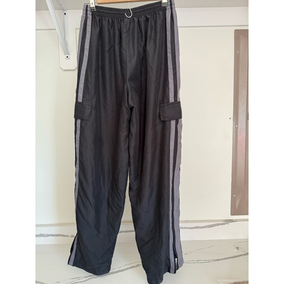 Jerzees Men's Track Pants‎ Size Medium Black with Grey Stripe - Picture 1 of 10